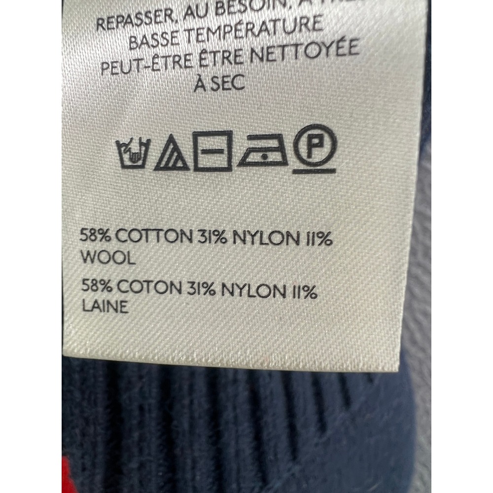 Maeve Anthropologie Colorblock Chevron Tie Side Sweater Vest Navy Tan XS/S - Picture 9 of 10